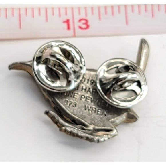 Wren Lapel Pin GG Harris Fine Pewter 373 Gold Gilt Vintage 1994 Brooch Ct547 - Picture 4 of 5